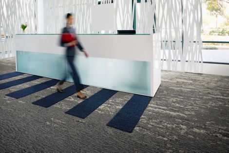 Stippled Hues: Biosphere Collection Carpet Tile by Interface